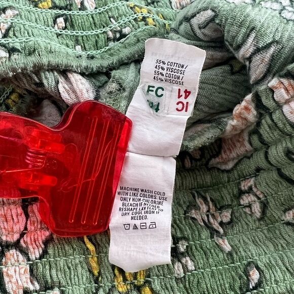 Aerie Green Floral Viscose Lightweight Joggers Pants Drawstring Waist Size Small - Picture 8 of 9